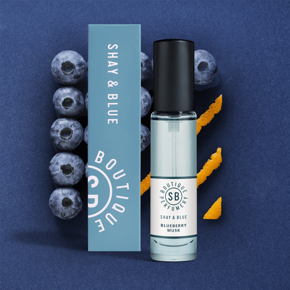 Blueberry Musk Fragrance 10ml | Soft blueberry & orange blossom fused with magnolia and silky cashmere. | Clean All Gender Fragrance | Shay & Blue