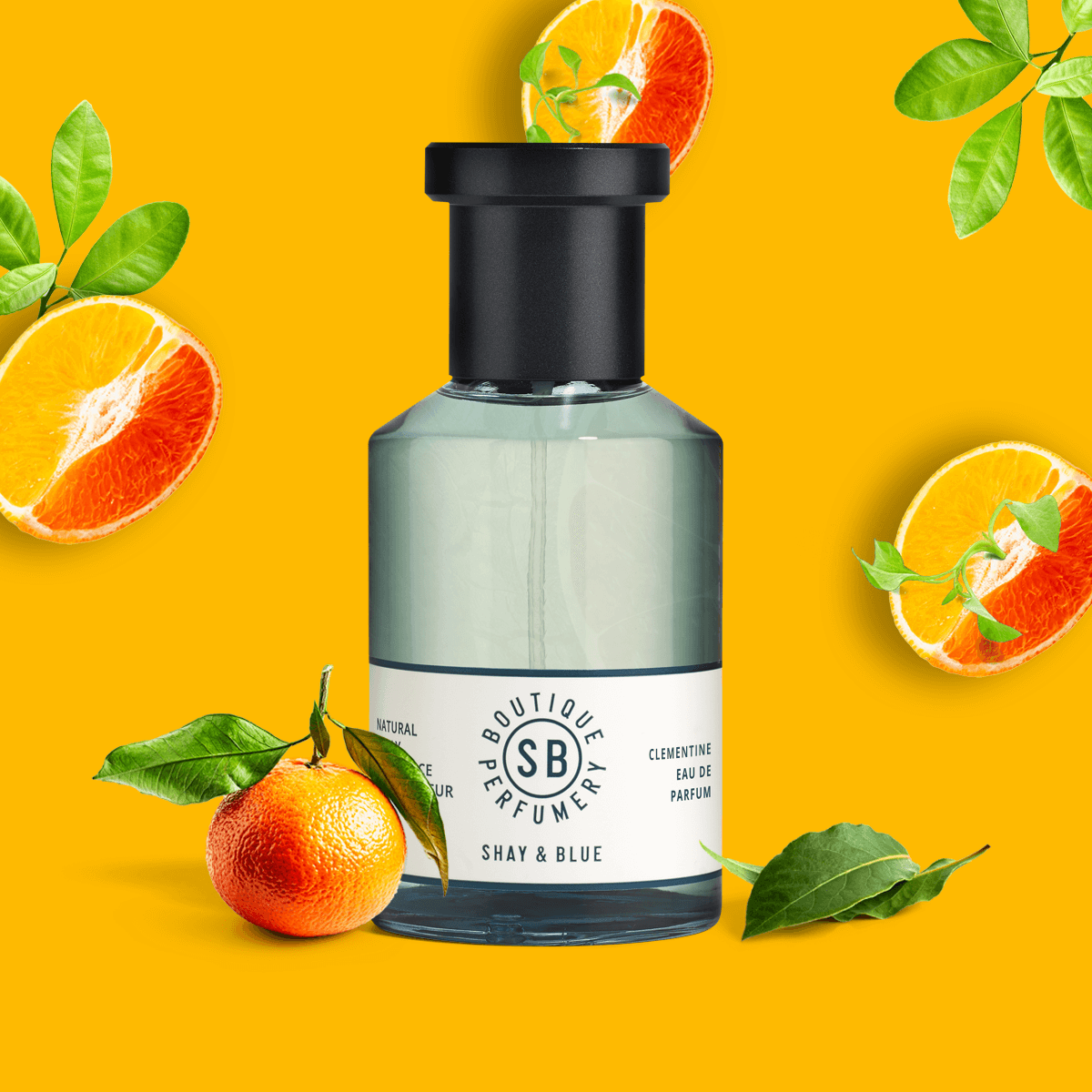 Clementine Fragrance 100ml | Flirty clementine with a bitter freshness of petitgrain and deep laurel woods. | Clean All Gender Fragrance | Shay & Blue