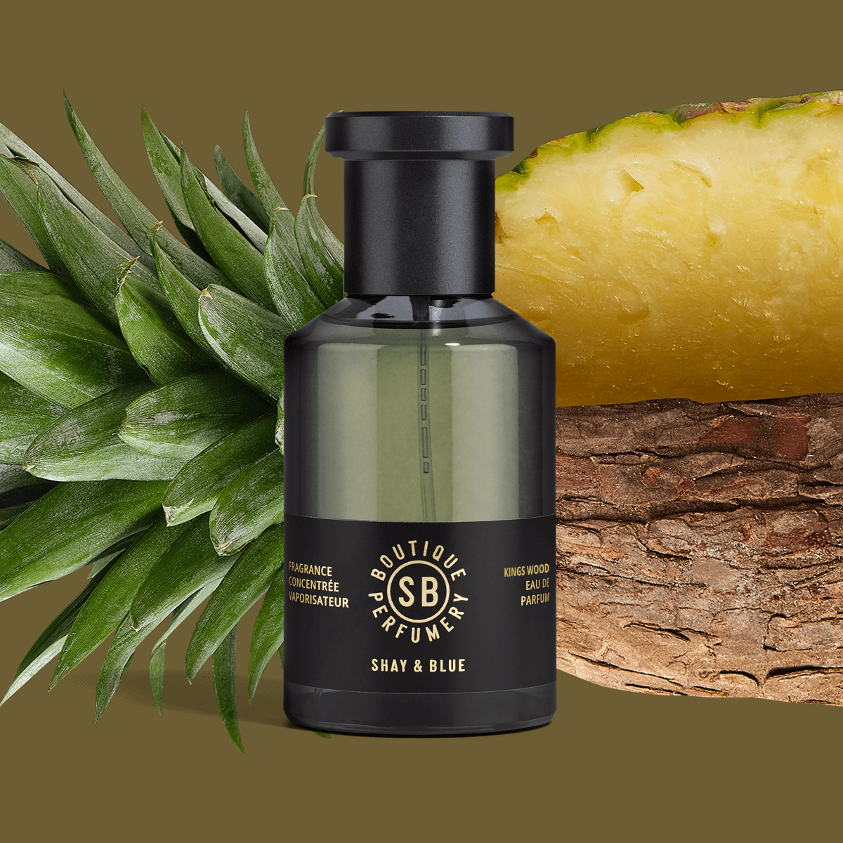 Kings Wood Fragrance Concentrate 100ml | Frische Ananas mit dem natürlichen Aroma von Farnblättern. | Sauberer Duft für alle Geschlechter | Shay & Blue
