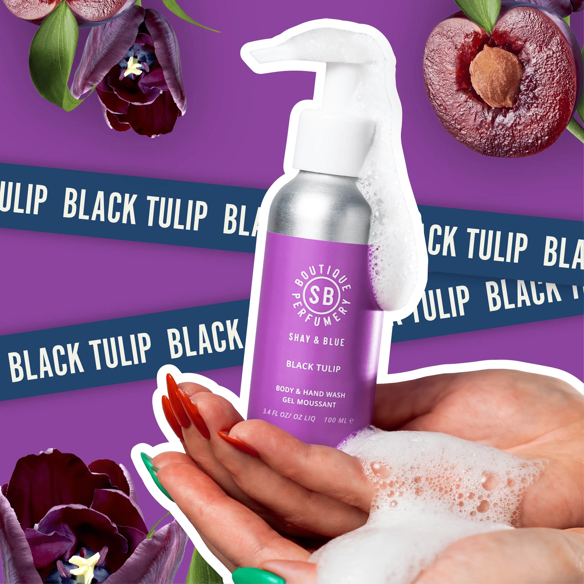 Jabón de manos y cuerpo Tulipán negro 100ml