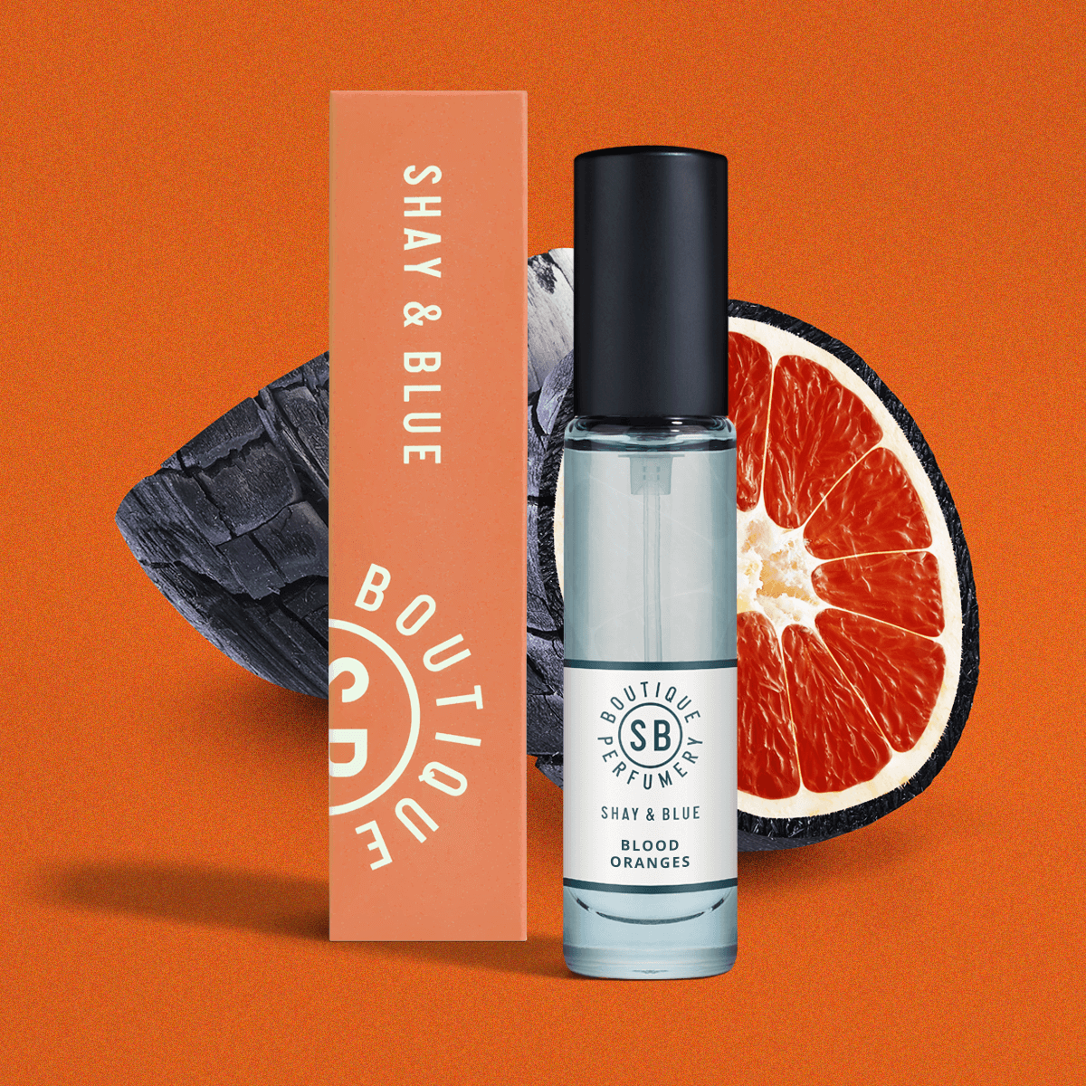 Blood Oranges Fragancia 10ml | Zesty blood oranges with rich and sensual blend of woods and smoky leather. | Fragancia Limpia para Todos los Sexos | Shay & Blue