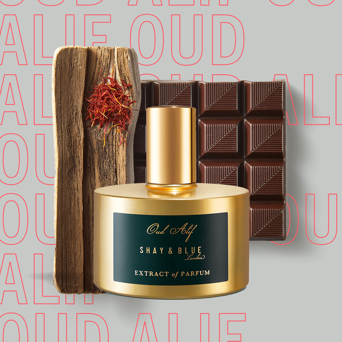 Oud Alif Extract of Parfum 60ml | Le meilleur oud agarwood relevé de chocolat noir, de safran et de patchouli sombre. | Parfum d'ambiance - Clean All Gender Fragrance - Shay & Blue