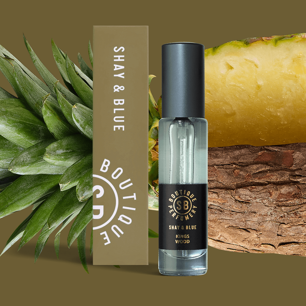 Kings Wood Fragrance Concentrate 10ml | Ananas frais avec l'arôme naturel des feuilles de bruyère. | Parfum d'intérieur - Clean All Gender Fragrance - Shay & Blue