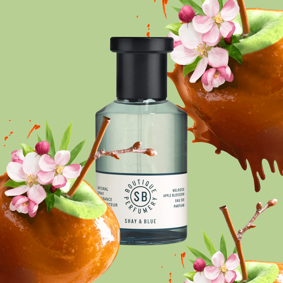 Melrose Apple Blossom Fragrance 100ml | Fiori danzanti con mela mou, bambù e ambra fresca. | Fragranza pulita per tutti i generi | Shay & Blue